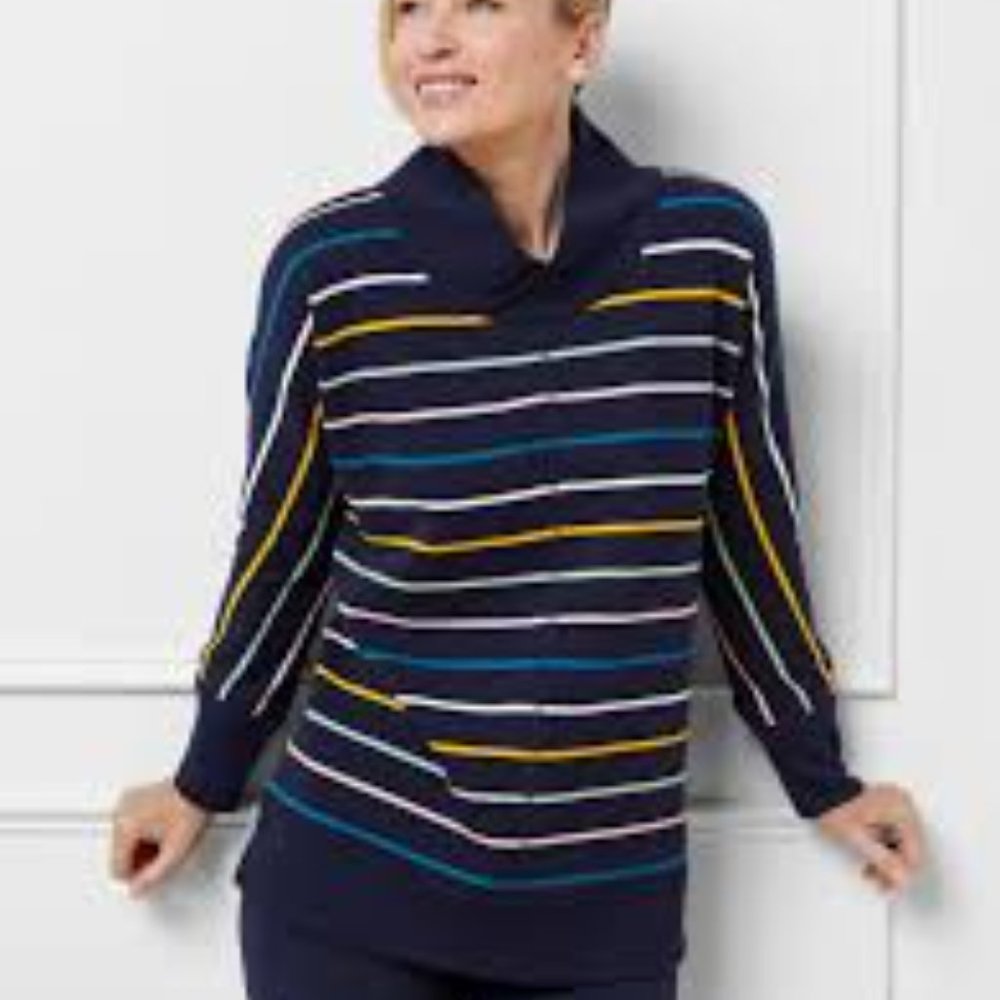 AUTUMN STRIPE WRAP COLLAR PULLOVER NWT Sizes S, M, L, P(XSP), PM